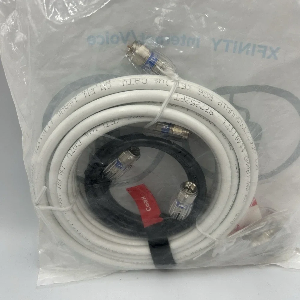 Comcast XFinity Internet/Voice‎ Coaxle Cable, Cable Tacks & Splitter New Sealed